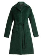 Matchesfashion.com Rochas - Alpaca Blend Belted Coat - Womens - Dark Green