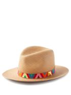 Valentino - Optical Straw Fedora - Womens - Natural Yellow