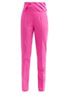 Matchesfashion.com The Attico - Pleated High-rise Wool-blend Trousers - Womens - Fuchsia