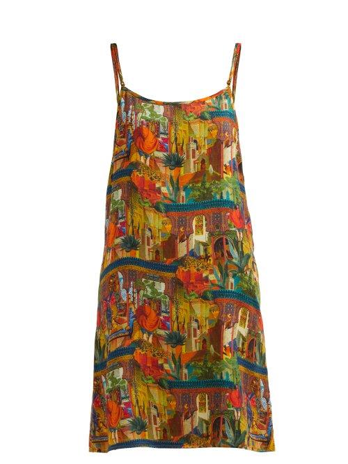 Matchesfashion.com Chufy - Riad Reversible Slip Dress - Womens - Brown Multi