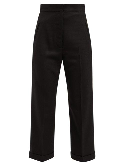 Matchesfashion.com Jacquemus - Cropped Cuff Wool Trousers - Womens - Black