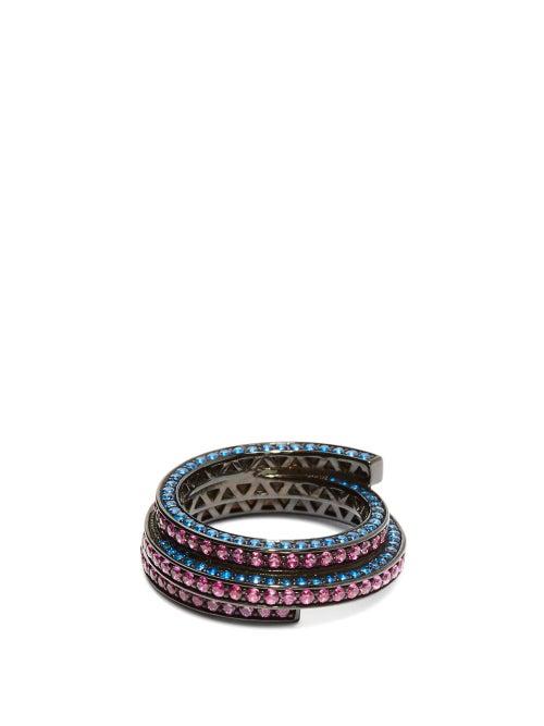 Matchesfashion.com Lynn Ban - Sonic Lab Sapphire & Rhodium Plated Ring - Womens - Pink
