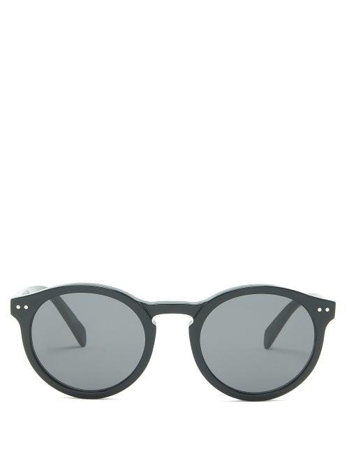 Matchesfashion.com Celine Eyewear - Round Acetate Sunglasses - Mens - Black