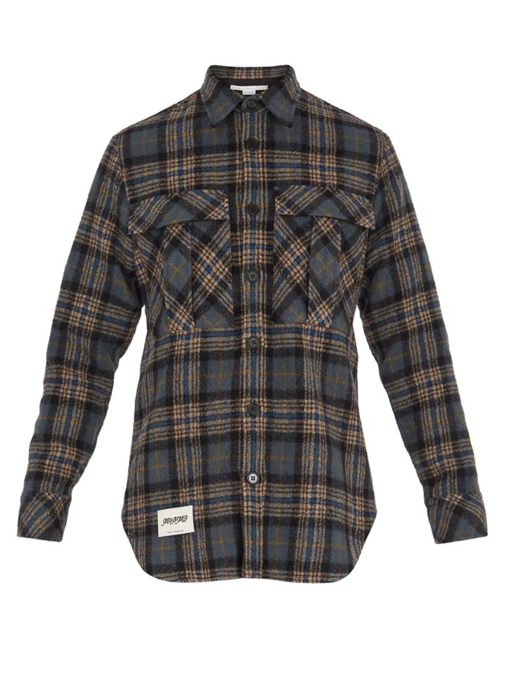 Stella Mccartney Patch-pocket Checked Wool Shirt