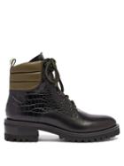 Matchesfashion.com Fabrizio Viti - Dolomite Daisy-heel Crocodile-effect Leather Boots - Womens - Black Multi