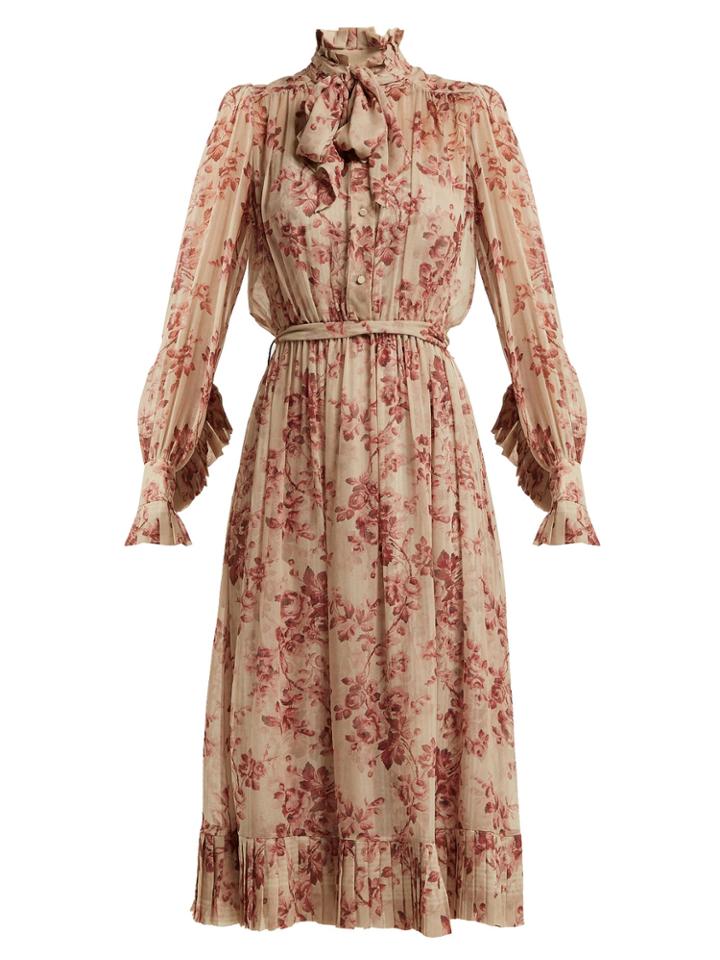 Zimmermann Unbridled Floral-print Silk-chiffon Dress