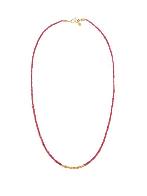 Matchesfashion.com Eli Halili - Ruby And 22kt Gold Beaded Necklace - Womens - Red