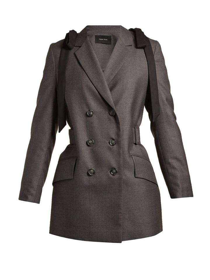 Simone Rocha Bow-embellished Double-breasted Blazer