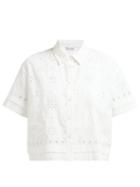 Matchesfashion.com Redvalentino - Broderie Anglaise Cotton Shirt - Womens - White