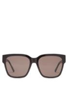 Matchesfashion.com Balenciaga - Logo Plaque Oversized Square Acetate Sunglasses - Womens - Black