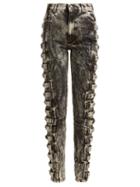 Matchesfashion.com Gucci - Marble Wash Cotton Skinny Jeans - Womens - Black Multi