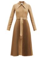 Matchesfashion.com A.w.a.k.e. Mode - Pleated Wool-blend Trench Coat - Womens - Beige