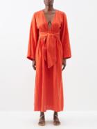 Mara Hoffman - Blair Belted Organic-cotton Midi Dress - Womens - Mid Red