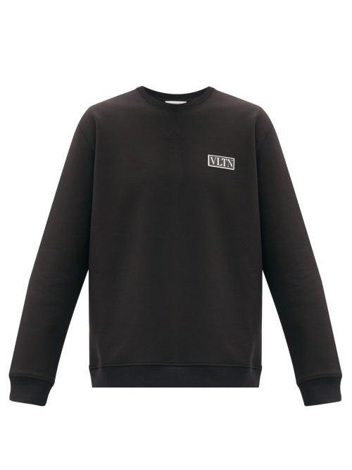 Matchesfashion.com Valentino - Logo-patch Cotton-blend Jersey Sweatshirt - Mens - Black