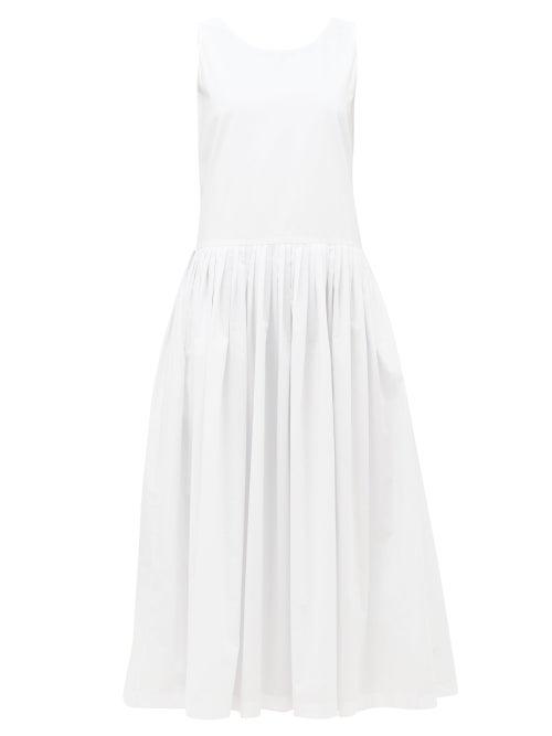 Matchesfashion.com Sara Lanzi - Tie-back Cotton-poplin Dress - Womens - White