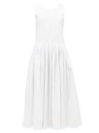 Matchesfashion.com Sara Lanzi - Tie-back Cotton-poplin Dress - Womens - White