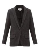 Matchesfashion.com Isabel Marant Toile - Charly Single-breasted Herringbone-wool Blazer - Womens - Black