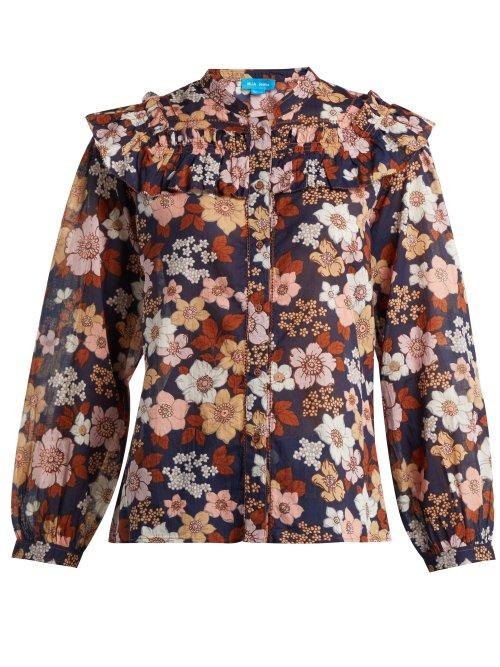Matchesfashion.com M.i.h Jeans - Hayden Floral Print Cotton Blouse - Womens - Multi