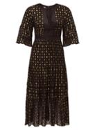 Matchesfashion.com Temperley London - Suki Metallic Fil Coup Midi Dress - Womens - Black Multi
