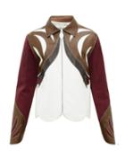 Matchesfashion.com Lanvin - Patchwork Leather And Suede Parrot Jacket - Mens - Burgundy