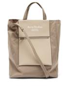 Acne Studios - Leather-panel Small Canvas Tote Bag - Mens - Grey