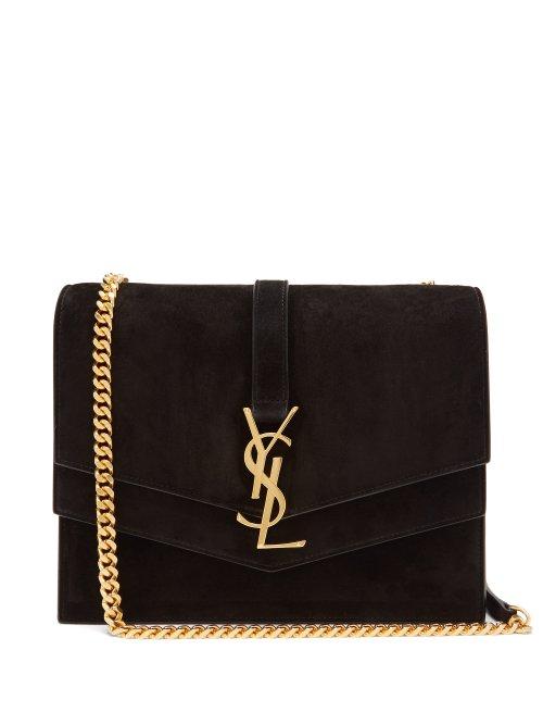 Matchesfashion.com Saint Laurent - Sulpice Suede Cross Body Bag - Womens - Black