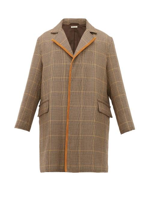 Matchesfashion.com Marni - Single Breasted Checked Wool Overcoat - Mens - Beige