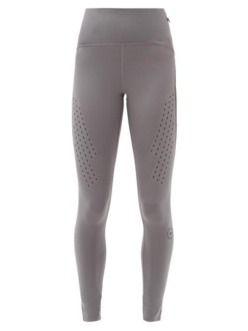 Matchesfashion.com Adidas By Stella Mccartney - Truepurpose High-rise Stretch-jersey Leggings - Womens - Dark Grey