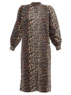 Matchesfashion.com Ganni - Leopard Print Denim Dress - Womens - Leopard