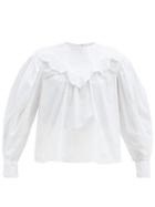 Matchesfashion.com Isabel Marant Toile - Ounissa Broderie Anglaise-trimmed Poplin Blouse - Womens - White