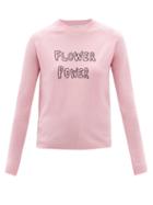Bella Freud - Flower Power Embroidered Wool-blend Sweater - Womens - Pink