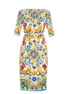Dolce & Gabbana Majolica-print Silk-blend Midi Dress