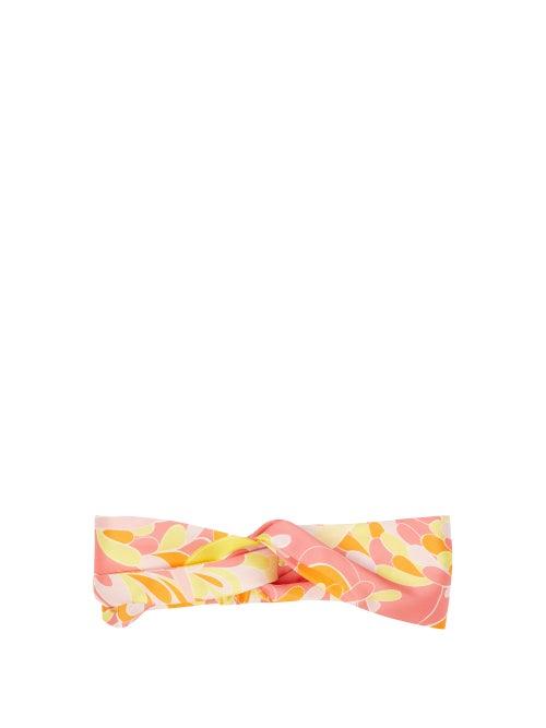 Matchesfashion.com Emilio Pucci - Lilly-print Twill Headband - Womens - Orange Multi