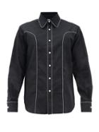 Matchesfashion.com Cobra S.c. - Western Piped Cotton Shirt - Mens - Navy