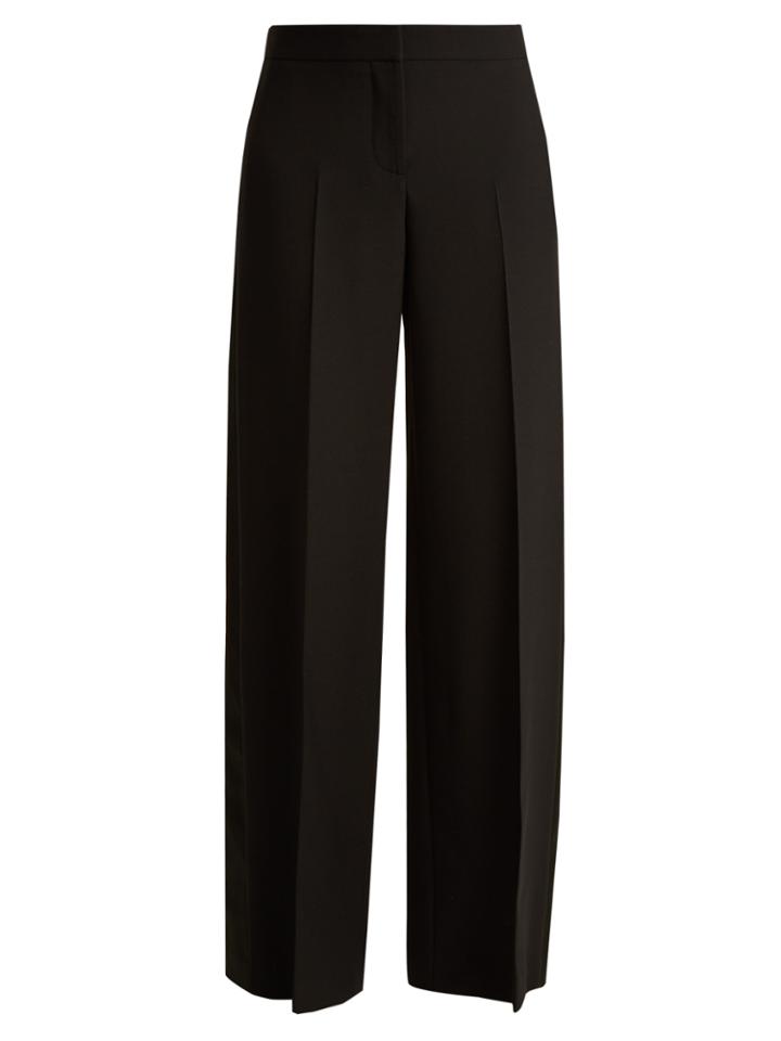 Alexander Mcqueen Satin-panel Wide-leg Tuxedo Trousers