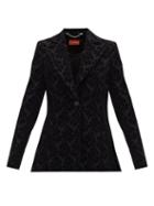Matchesfashion.com Altuzarra - Acacia Paisley-jacquard Wool-blend Velvet Jacket - Womens - Black