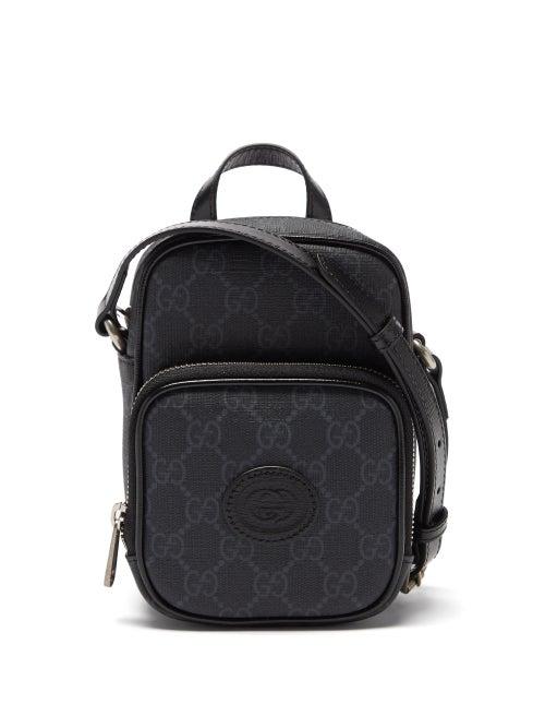 Gucci - Gg Supreme Canvas And Leather Mini Cross-body Bag - Mens - Black