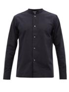 Studio Nicholson - Mande Stand-collar Cotton-poplin Shirt - Mens - Dark Navy