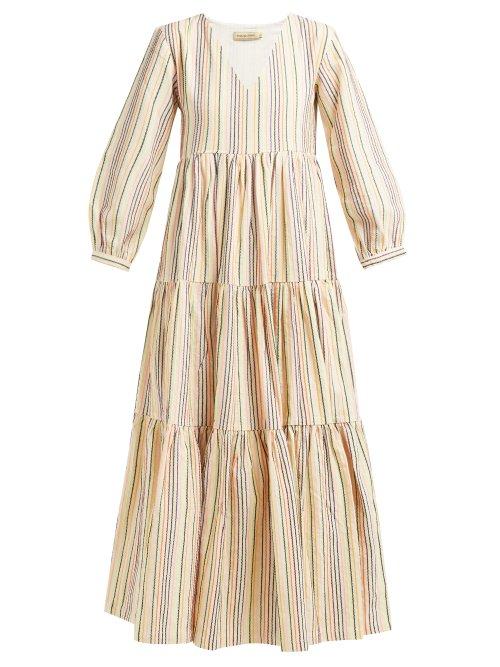 Matchesfashion.com Muzungu Sisters - Frangipani Tiered Cotton Dress - Womens - Multi Stripe