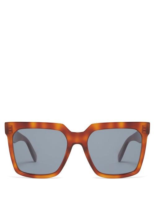 Matchesfashion.com Celine Eyewear - Oversized Square Acetate Sunglasses - Womens - Tortoiseshell