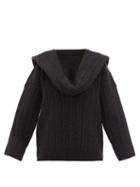 Matchesfashion.com Jacquemus - Ahwa Draped Scarf Neckline Wool Blend Sweater - Womens - Dark Grey