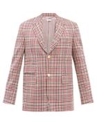Thom Browne - Single-breasted Houndstooth-check Wool Suit Jacket - Mens - Red