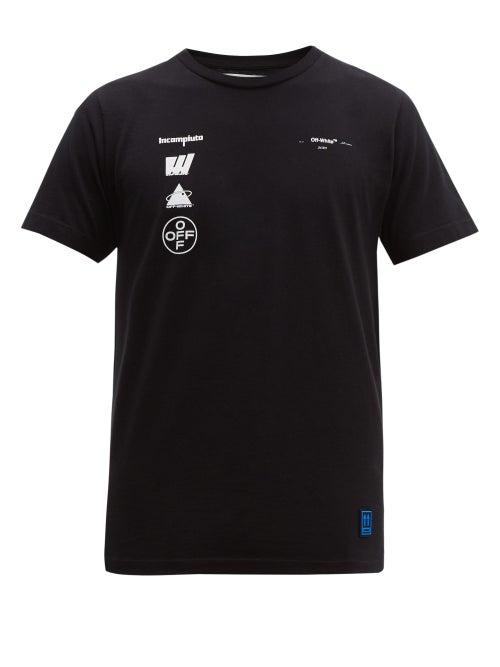 Matchesfashion.com Off-white - Incompiuto Cotton Jersey T Shirt - Mens - Black Multi