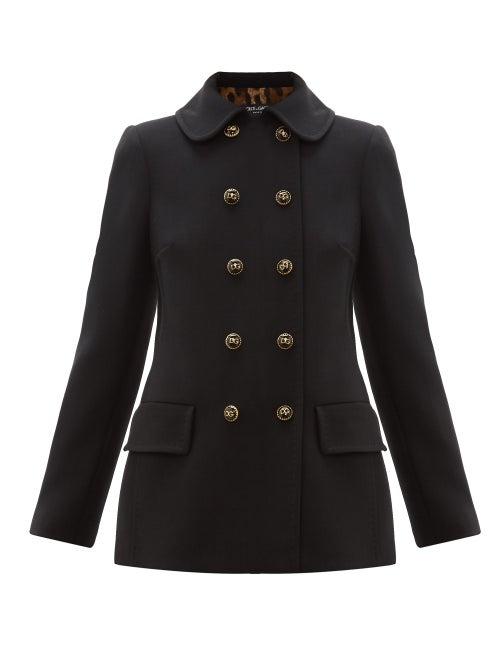 Matchesfashion.com Dolce & Gabbana - Double Breasted Pea Coat - Womens - Black