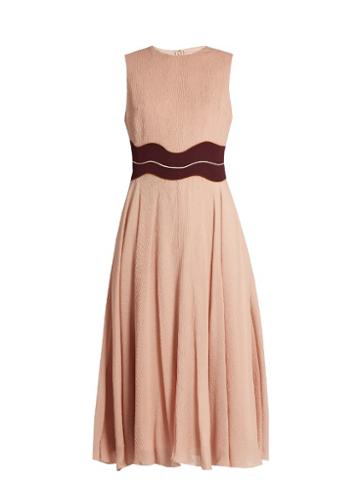 Roksanda Varga Contrast-waist Silk-crepe Dress