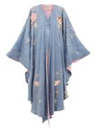 Matchesfashion.com By Walid - Conchita 19th Century Embroidered Silk Shawl - Womens - Blue