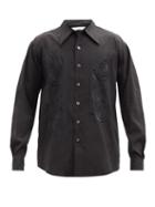 Matchesfashion.com Sasquatchfabrix - Embroidered Poplin Shirt - Mens - Black