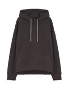 Jil Sander - Logo-embroidered Jersey Hooded Sweatshirt - Mens - Dark Brown