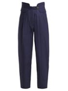 Matchesfashion.com Sea - Cruise Cotton Blend Trousers - Womens - Navy