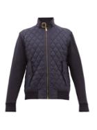 Matchesfashion.com Ralph Lauren Purple Label - Quilted Shell And Jersey Bomber Jacket - Mens - Navy